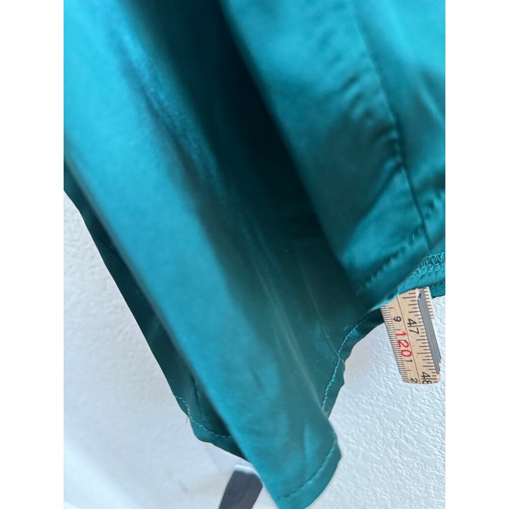 NWOT LYANER Women's One Shoulder Satin Green Ruched Sleeveless Midi Dress Small - Picture 5 of 10